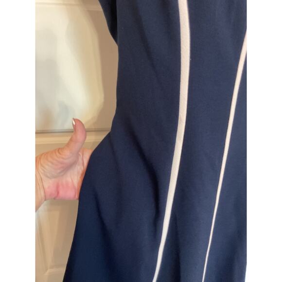 Studio One NY Navy Lined Special Occasion/business Dress W/Piping & Pockets - Picture 2 of 8